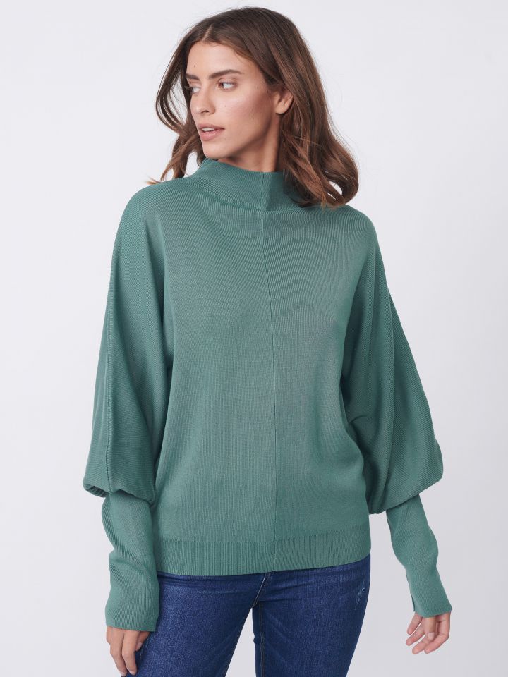 סריג חצי גולף PARIS בצבע ירוק בהיר