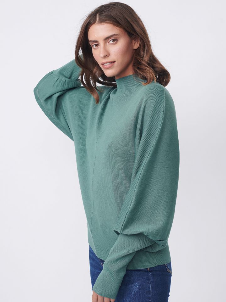 סריג חצי גולף PARIS בצבע ירוק בהיר