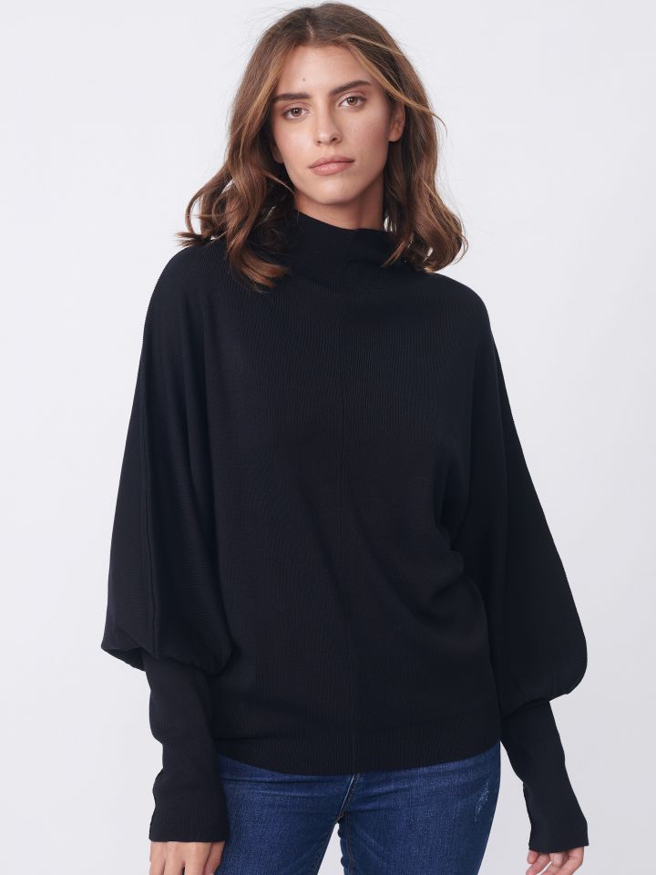 סריג חצי גולף PARIS בצבע שחור