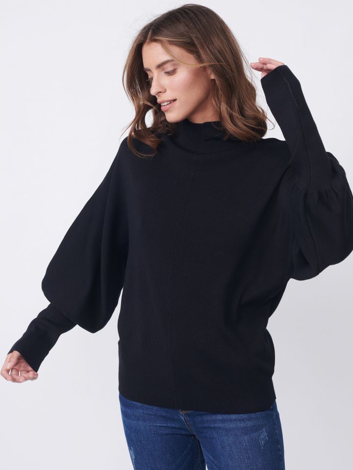 סריג חצי גולף PARIS בצבע שחור