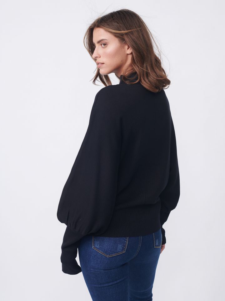 סריג חצי גולף PARIS בצבע שחור