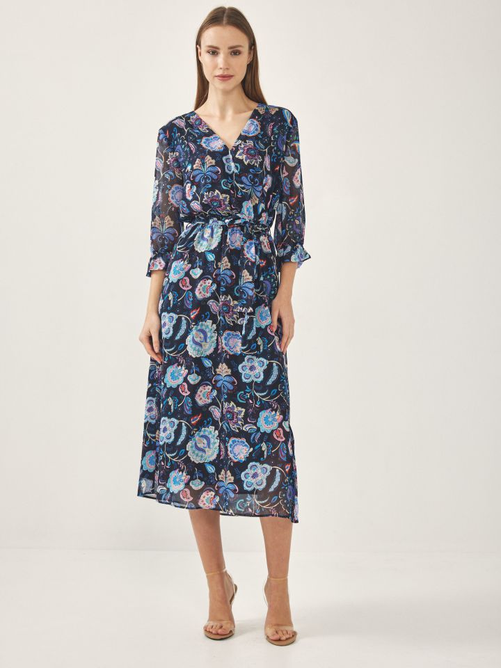 שמלה דפוס מעטפה בצבע פרחוני