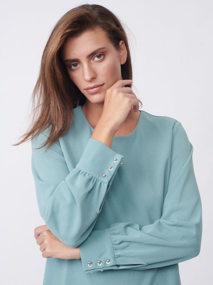 שמלה סקובה PARIS בצבע ירוק בינוני