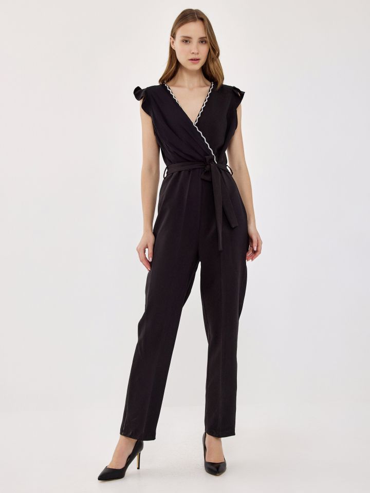 אוברול מעטפה יהלומים בצבע שחור