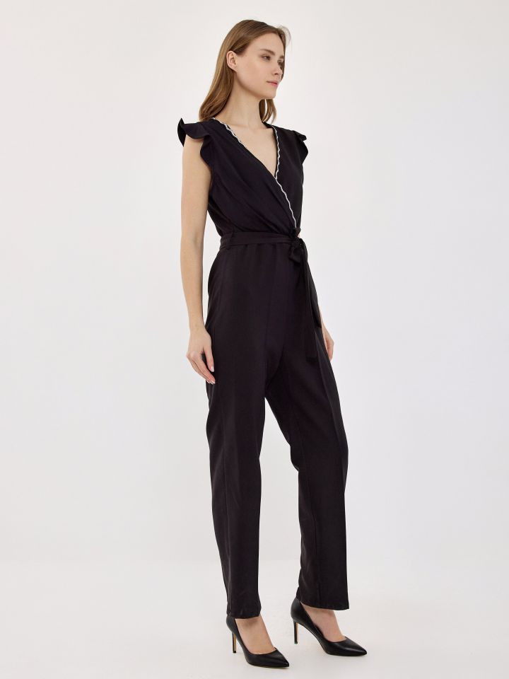 אוברול מעטפה יהלומים בצבע שחור