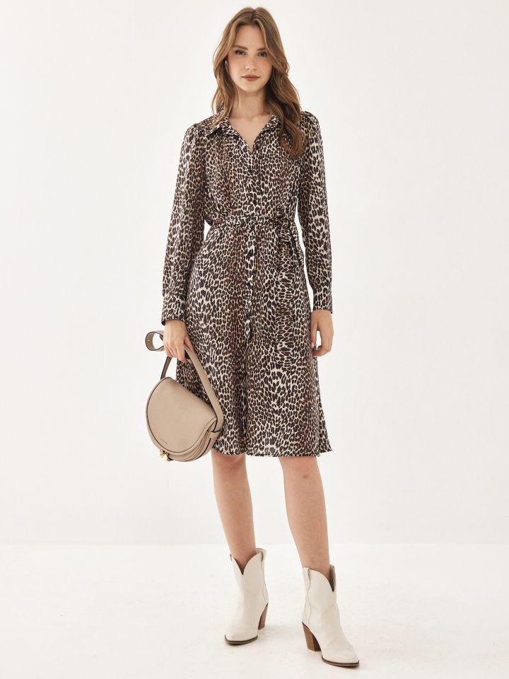 שמלה דפוס ROMI בצבע מנומר