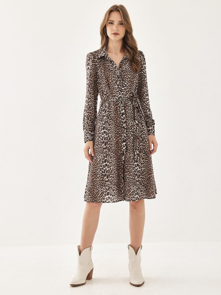 שמלה דפוס ROMI בצבע מנומר