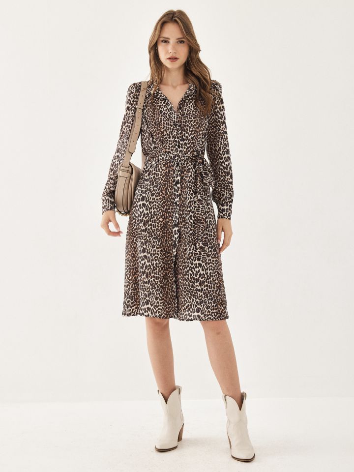 שמלה דפוס ROMI בצבע מנומר