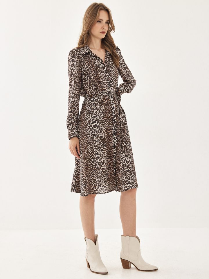 שמלה דפוס ROMI בצבע מנומר