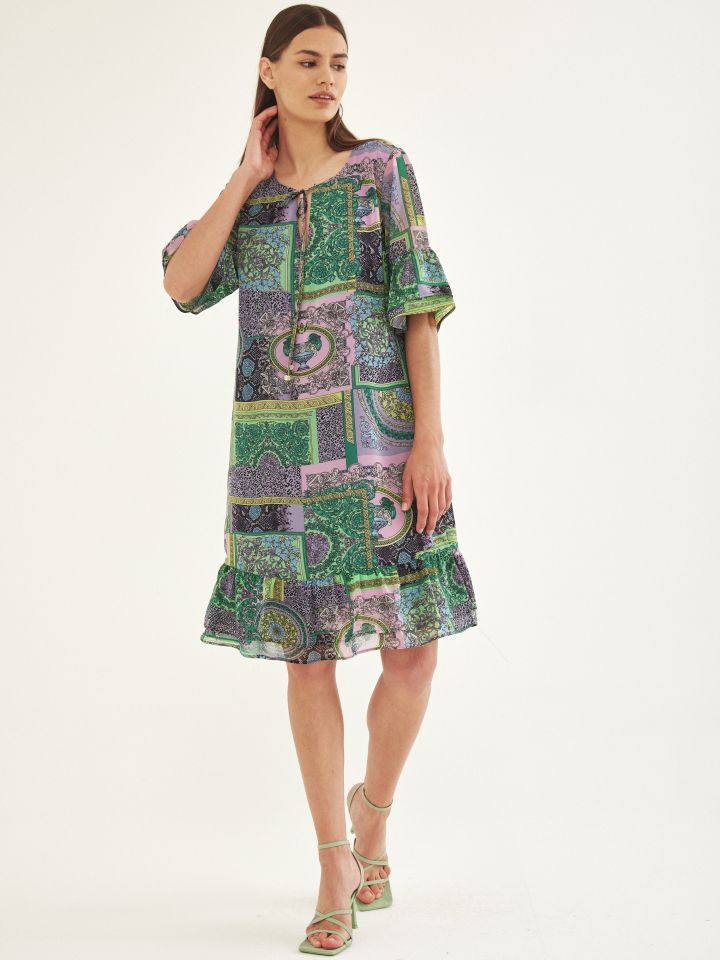 שמלה דפוס  PROMO בצבע צבעוני