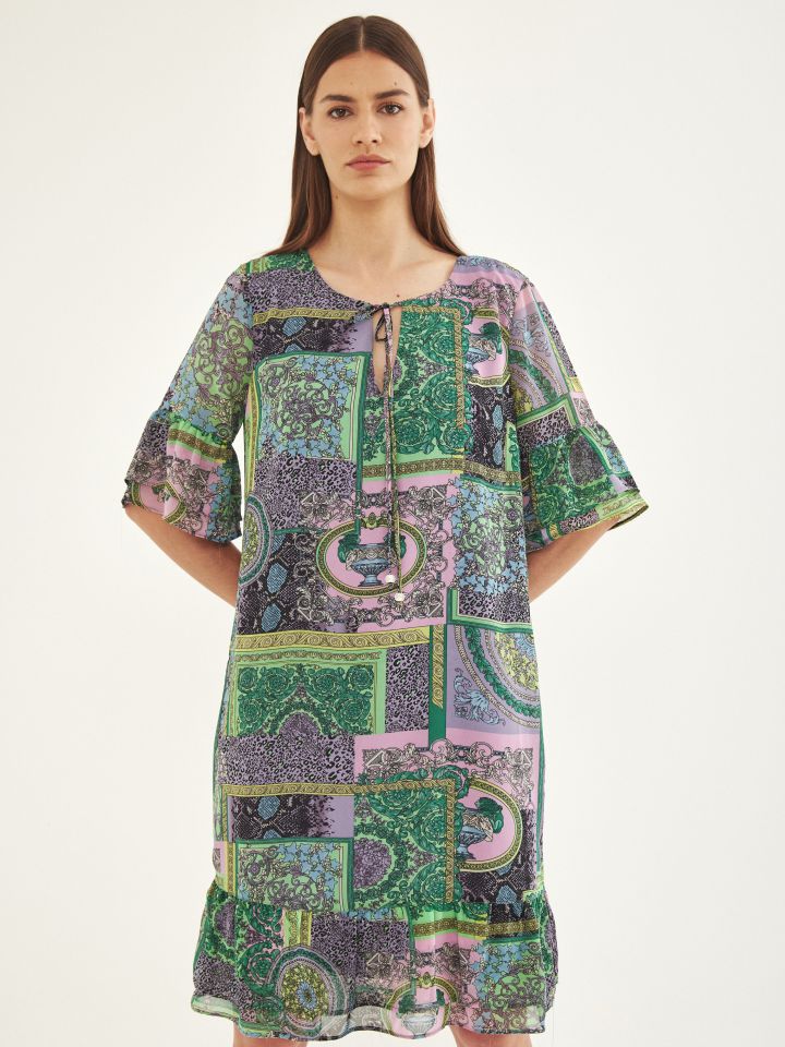 שמלה דפוס  PROMO בצבע צבעוני