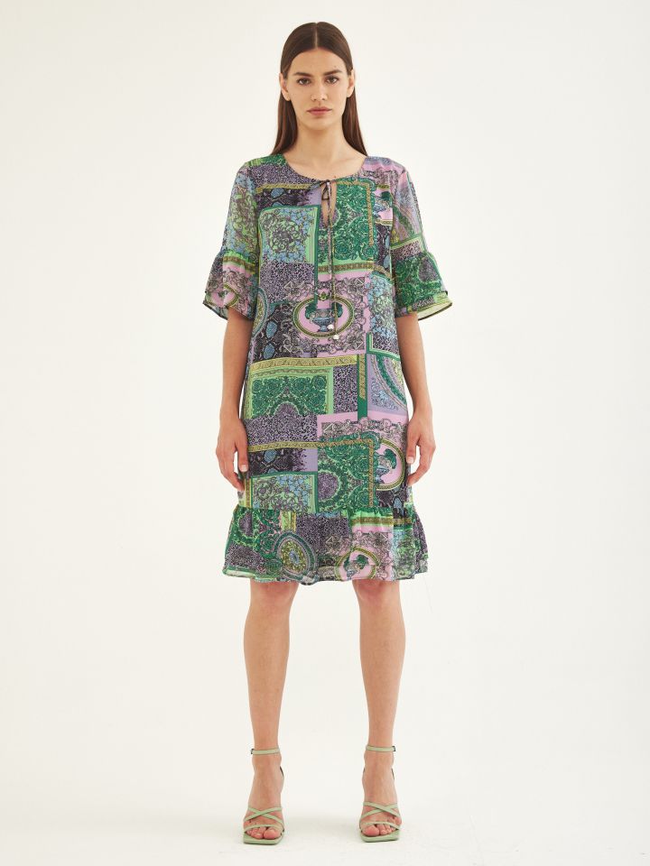 שמלה דפוס  PROMO בצבע צבעוני