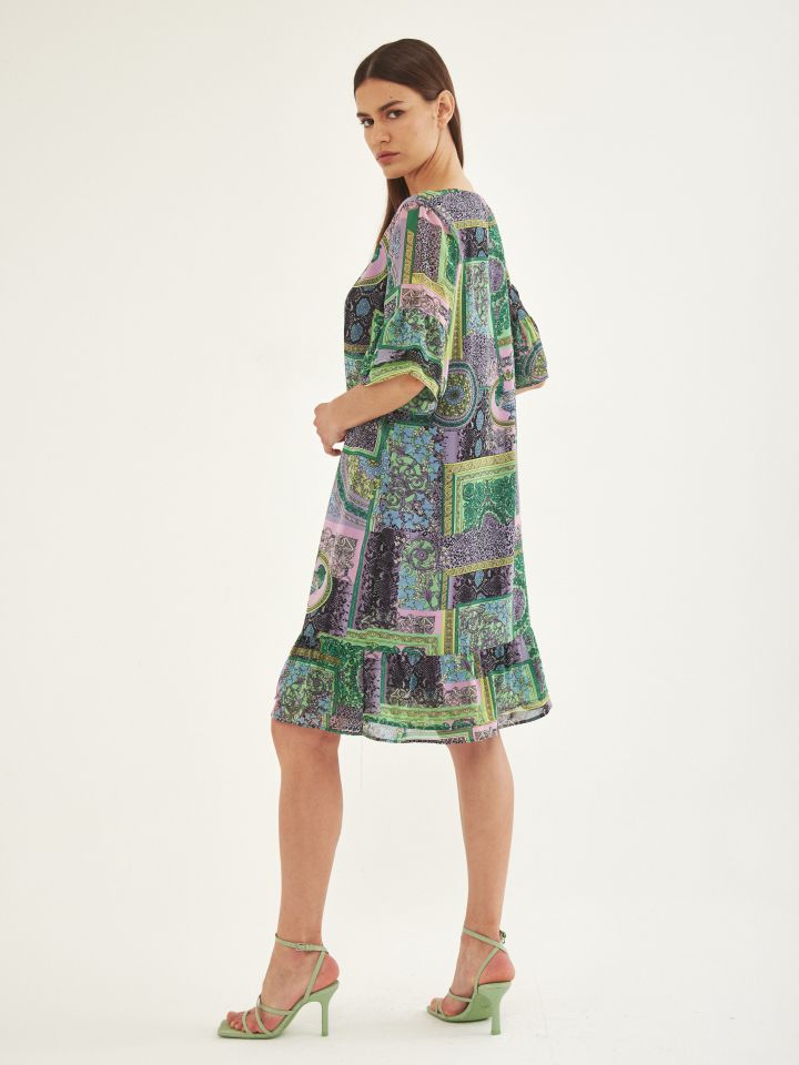 שמלה דפוס  PROMO בצבע צבעוני