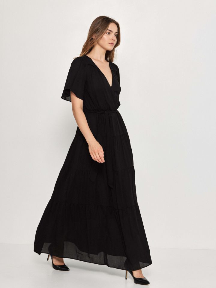 שמלה דפוס PARIS בצבע שחור