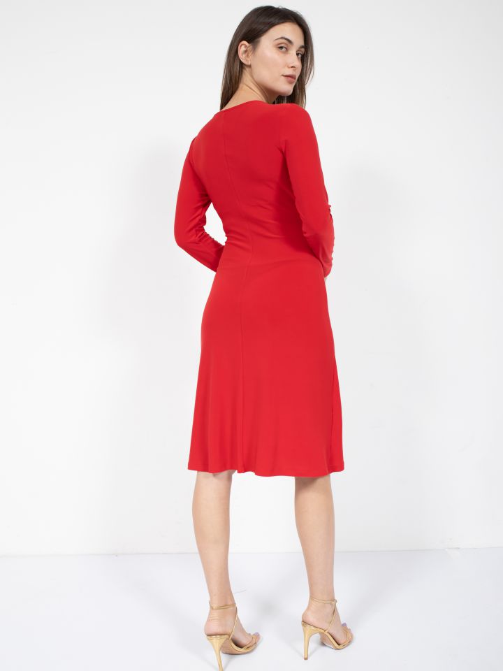 שמלה ניאון מעטפה בצבע אדום