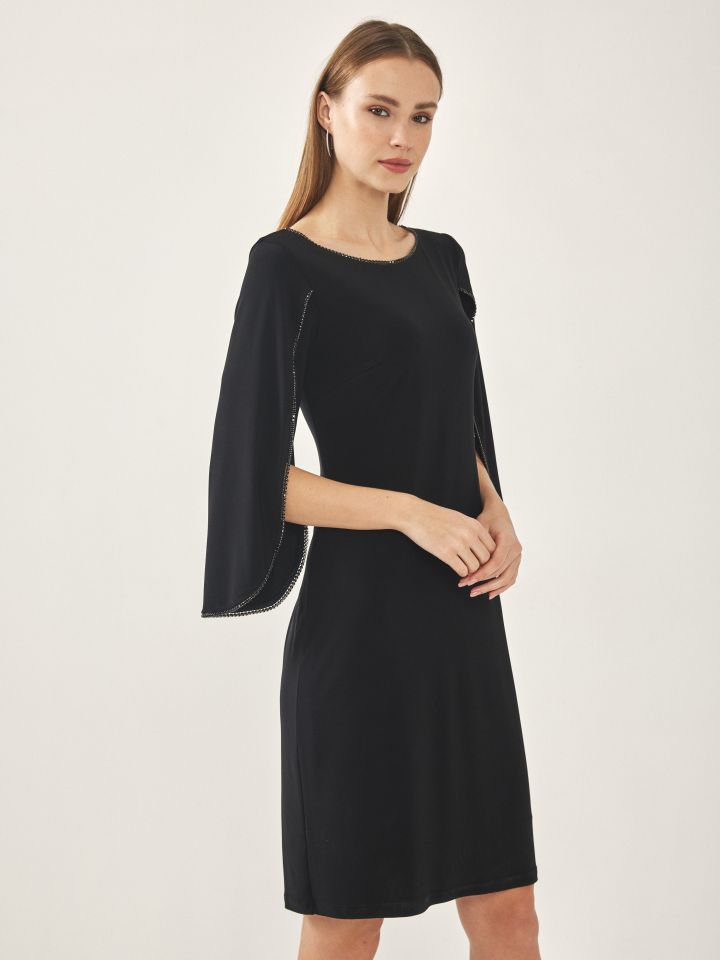 שמלה שילוב יהלומים בצבע שחור