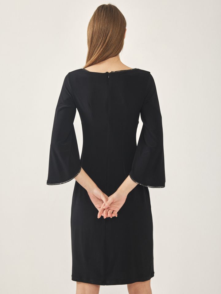 שמלה שילוב יהלומים בצבע שחור