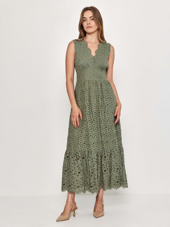 שמלה קרושה SHIRA בצבע זית