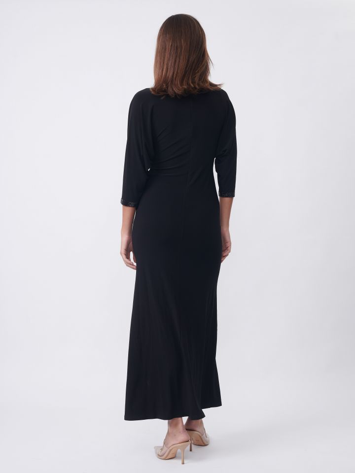 שמלה מקסי מעטפה בצבע שחור