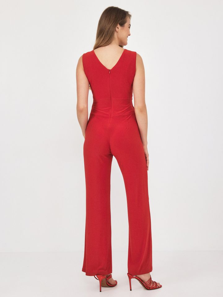 אוברול קשירה בצבע אדום