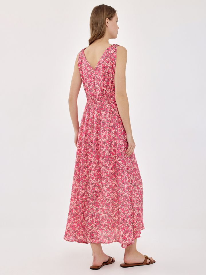 שמלה דפוס PARIS ROMI בצבע ורוד