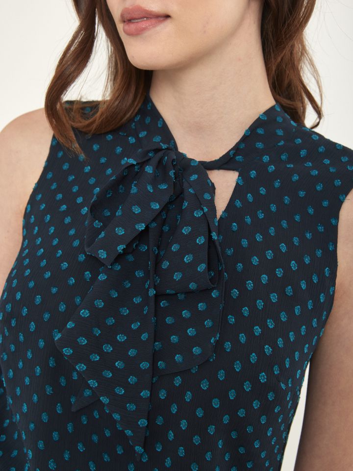 שמלה קשירה דפוס בצבע טורקיז