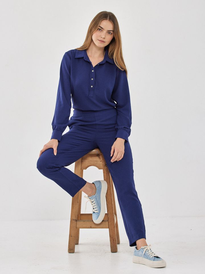 חליפה שרוול ארוך LIA בצבע כחול