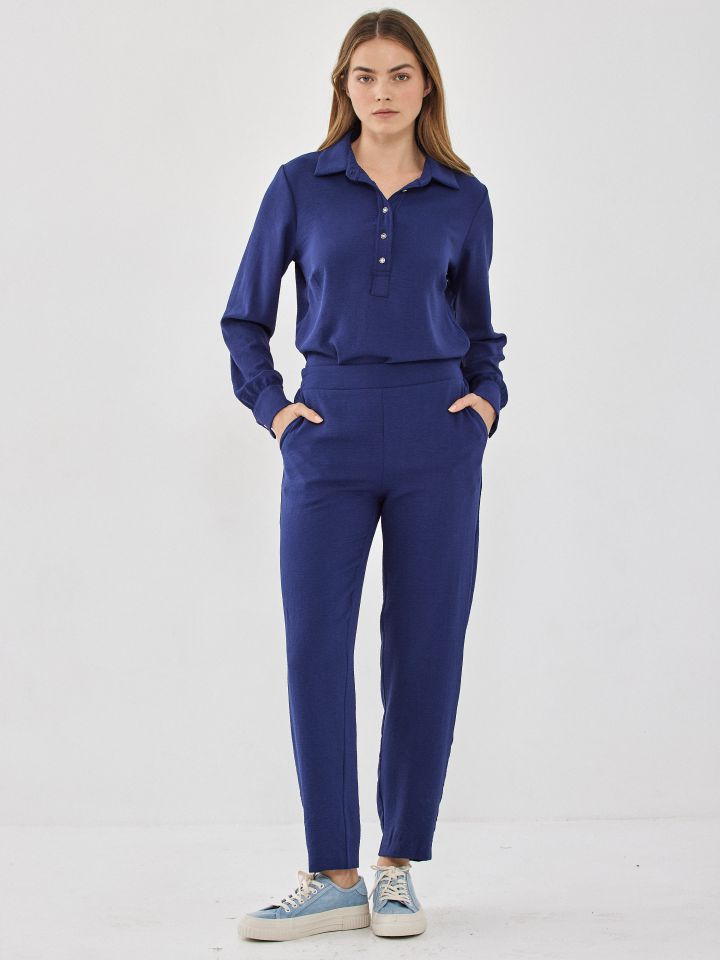 חליפה שרוול ארוך LIA בצבע כחול