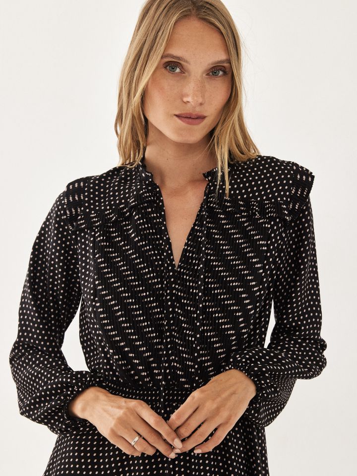 שמלה נקודות בצבע שחור