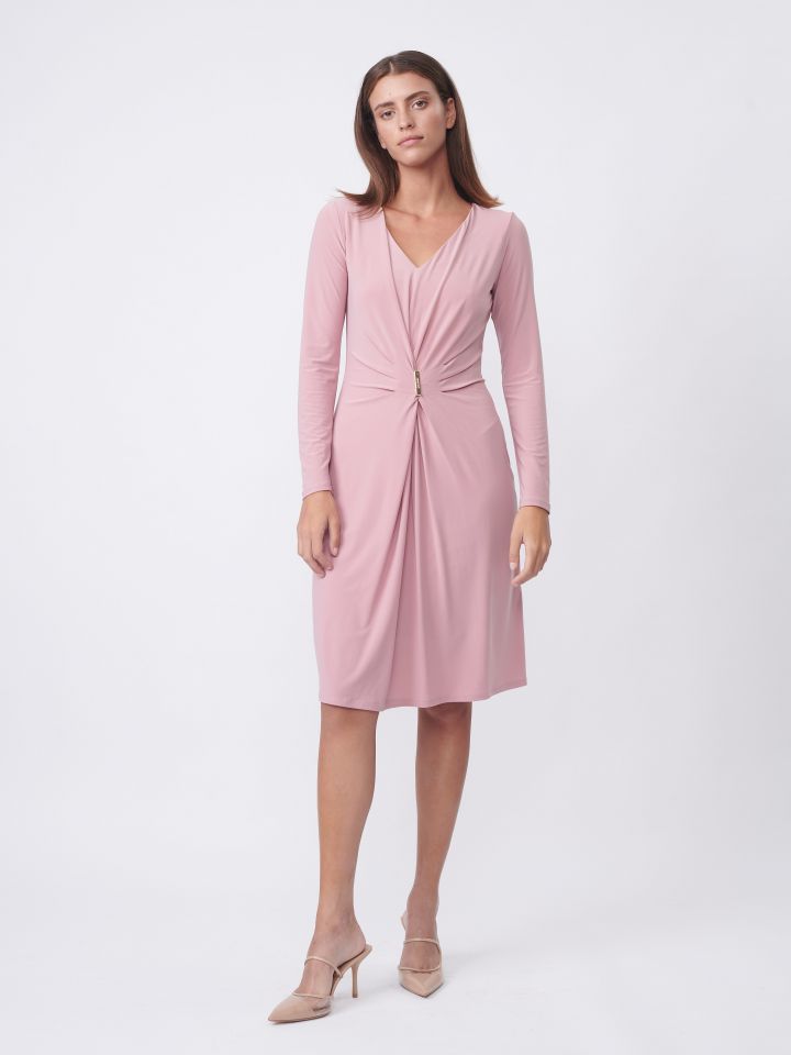 שמלה אבזם PROMO בצבע ורוד עתיק