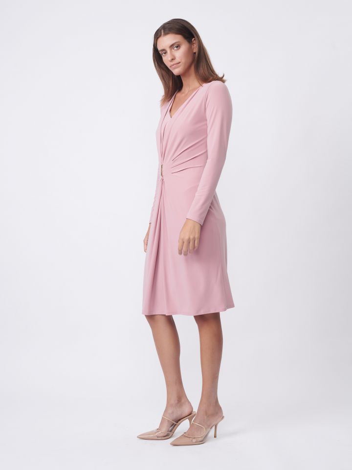 שמלה אבזם PROMO בצבע ורוד עתיק