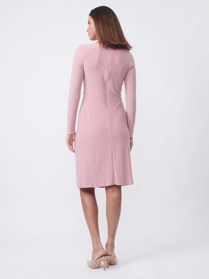 שמלה אבזם PROMO בצבע ורוד עתיק