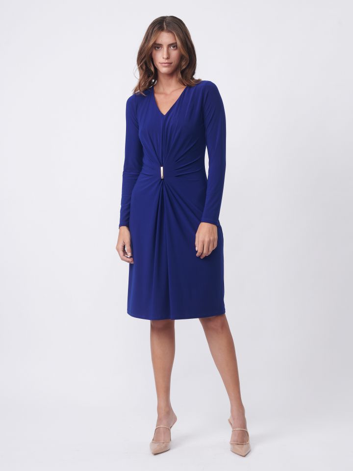 שמלה אבזם PROMO בצבע רויאל בינוני