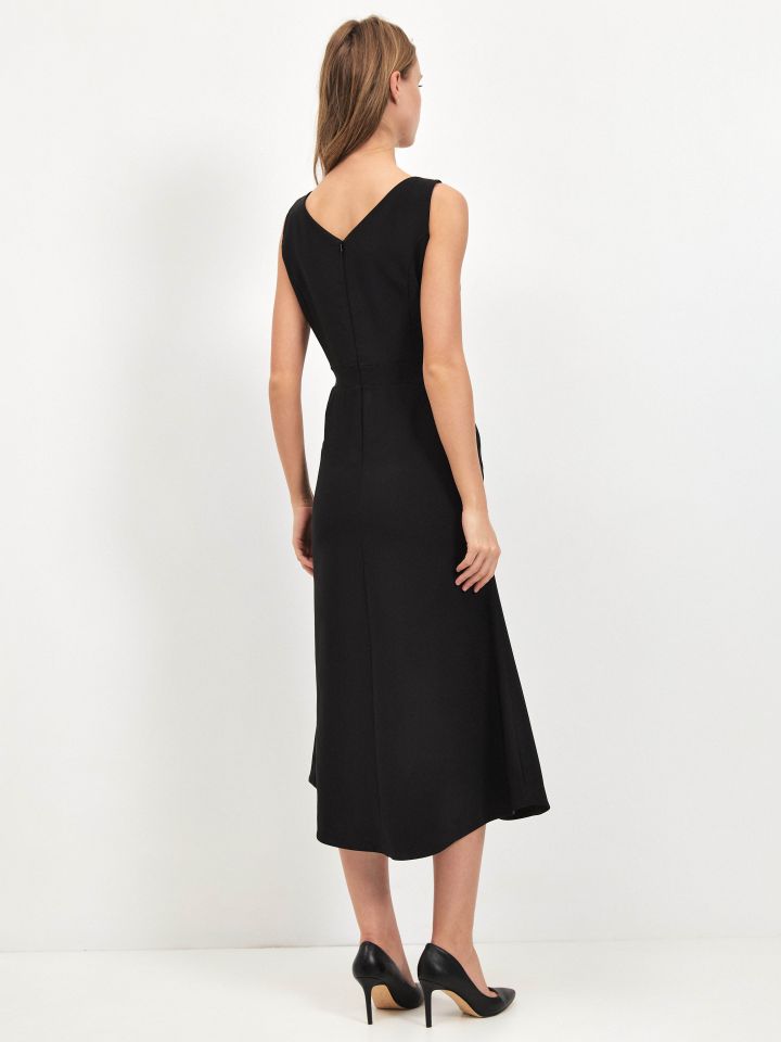 שמלה פתח רוכסן + שליץ בצבע שחור