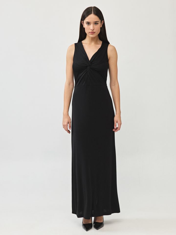 שמלה אמזון פתח מסובב בצבע שחור