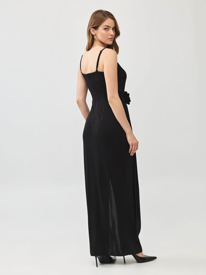 שמלה אמזון פרח בצבע שחור