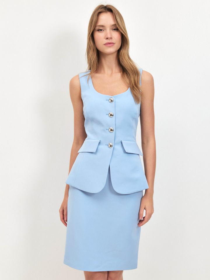 אוברול חצאית LINOR בצבע תכלת אורלי