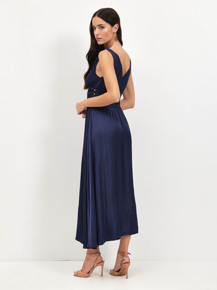 שמלה שילוב חרוזים בצבע נייבי