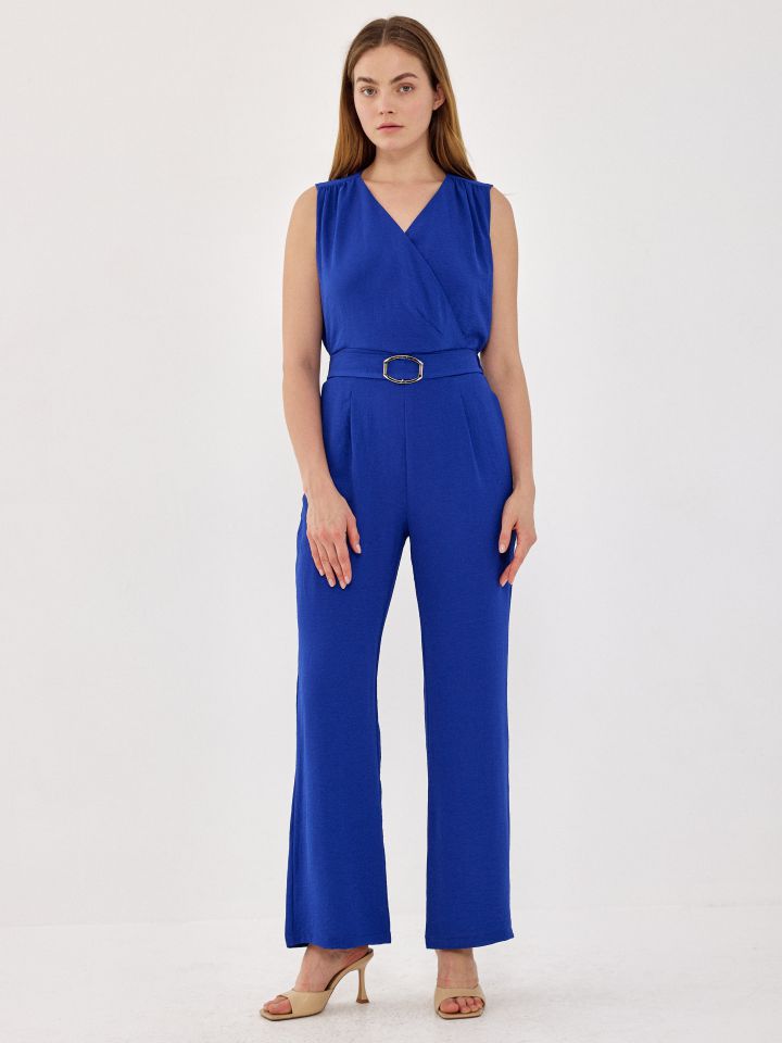 אוברול אבזם בצבע כחול