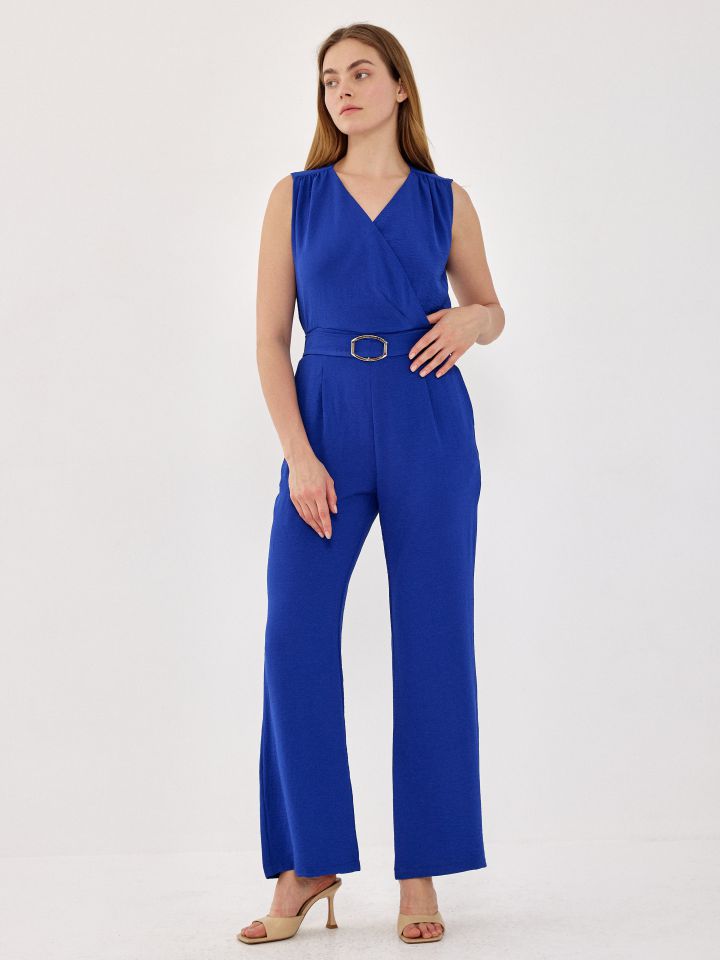 אוברול אבזם בצבע כחול