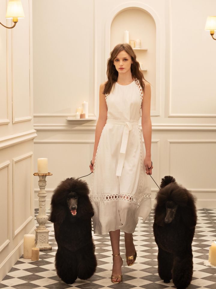 שמלה מראה פישתן שילוב קרושה בצבע שמנת