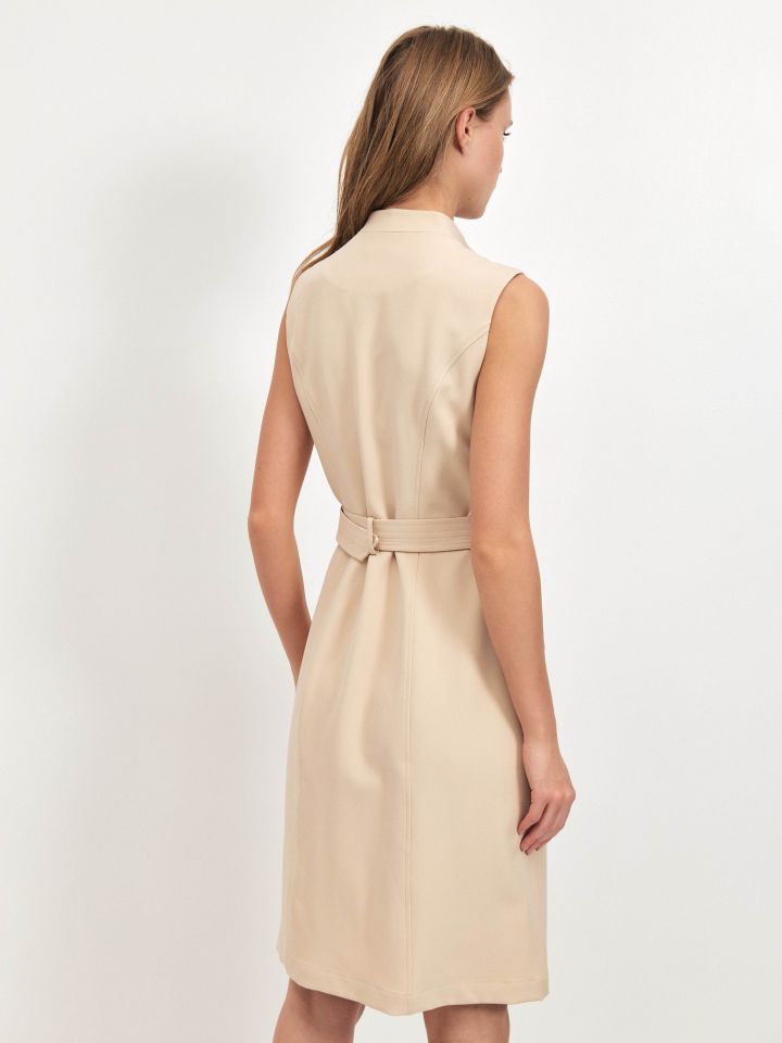 שמלה רוכסנים בצבע בייז קפוצינו