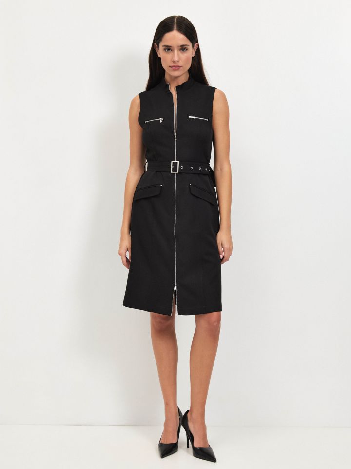 שמלה רוכסנים בצבע שחור