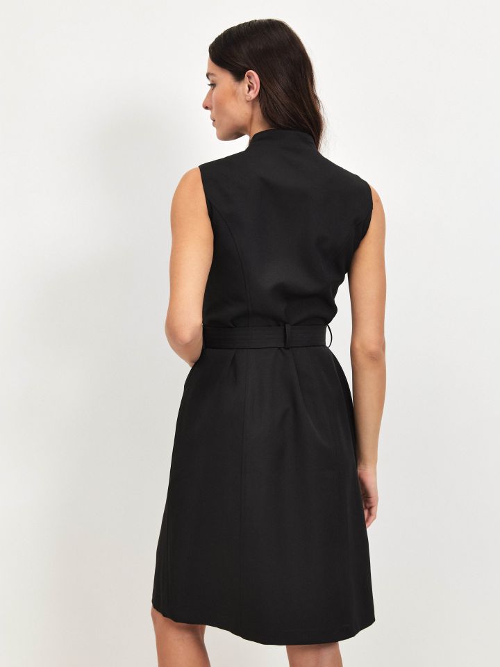 שמלה רוכסנים בצבע שחור