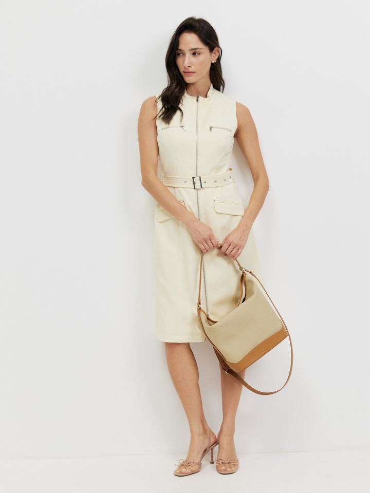 שמלה רוכסנים בצבע לימון