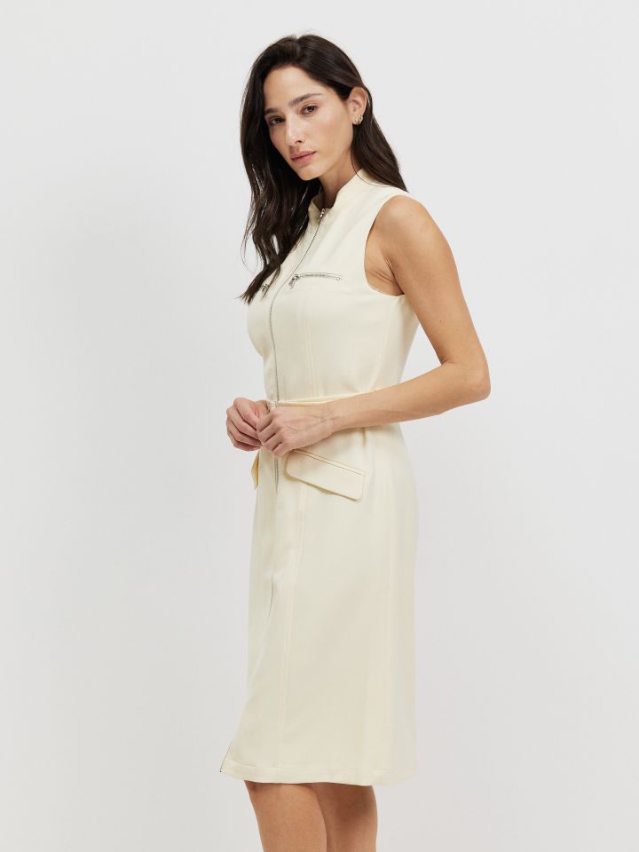 שמלה רוכסנים בצבע לימון