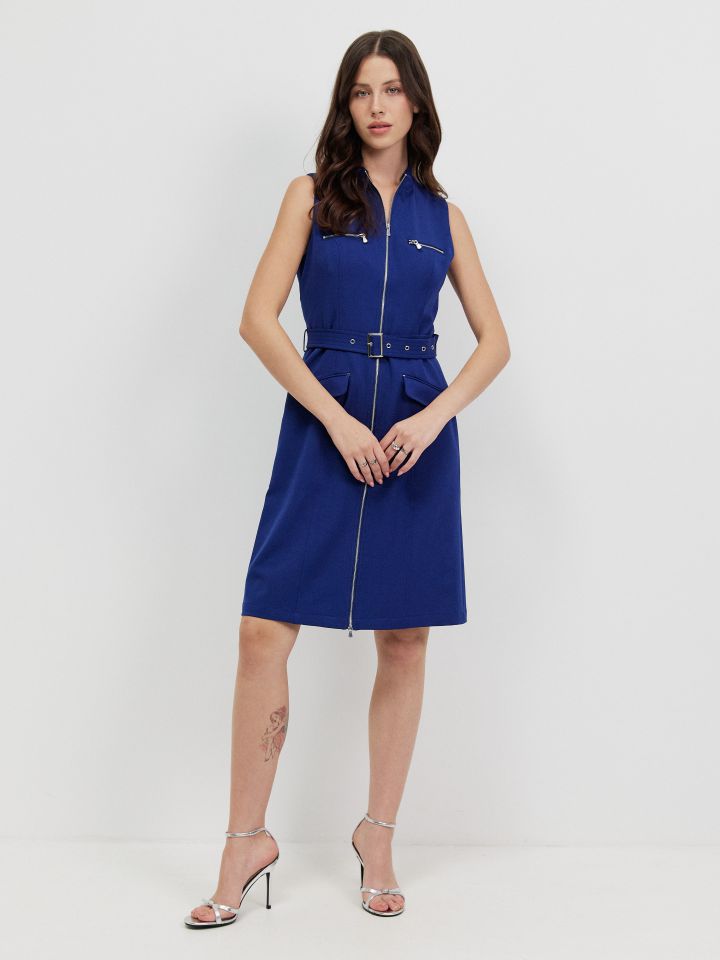 שמלה רוכסנים בצבע נייבי