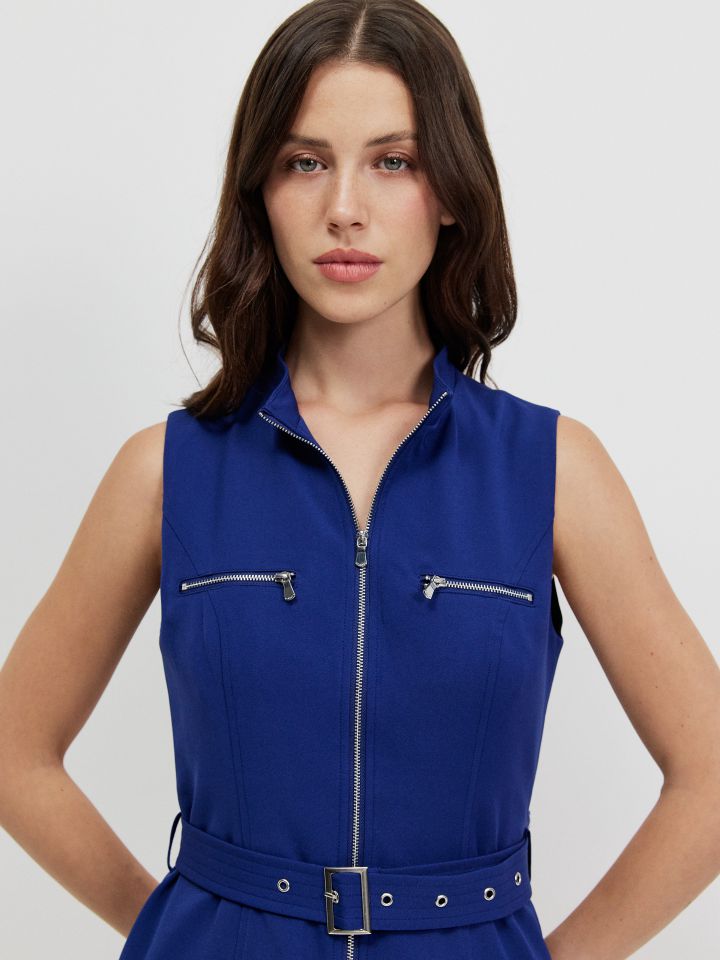 שמלה רוכסנים בצבע נייבי