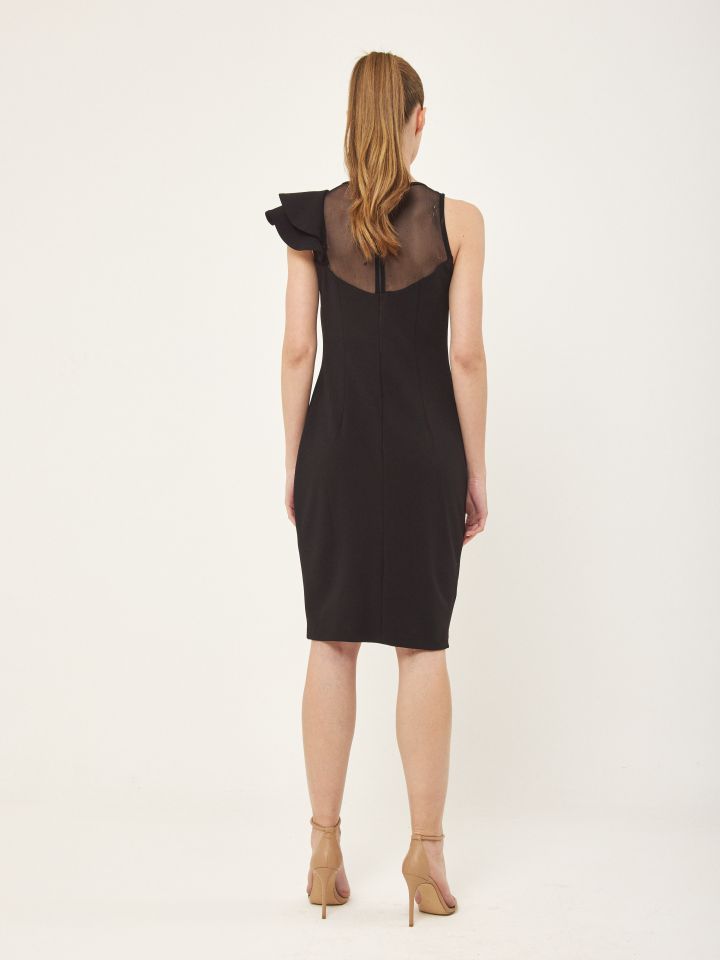 שמלה פתח מלמלות באלכסון בצבע שחור