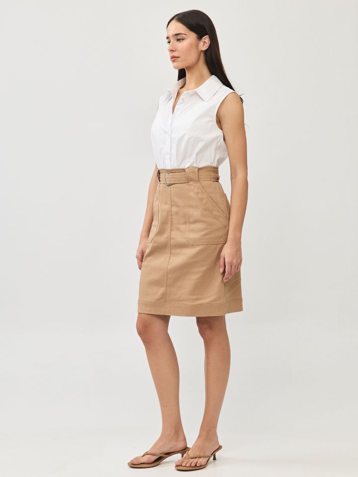 שמלה שילוב חצאית בצבע בייז’